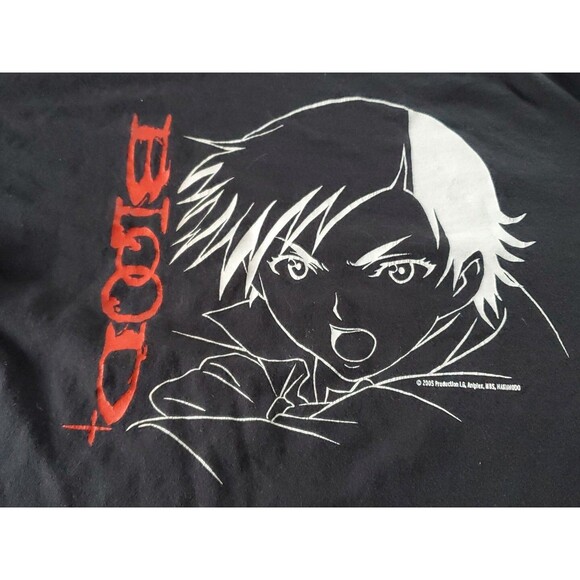 Blood Large Cotton Black Logo Sun Faded Short Layer Sleeve Tee Shirt - Picture 9 of 10